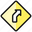 road, sign, left, curve 