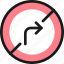 road, sign, no, right, turn 