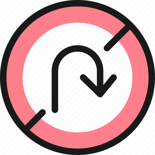 Road, sign, no, u, turn icon - Download on Iconfinder