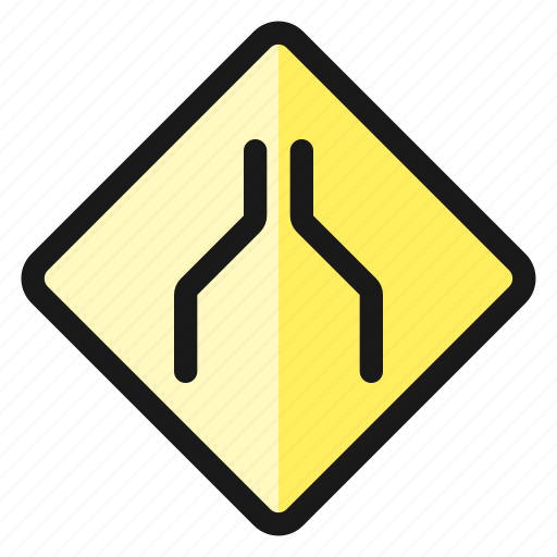 Road, sign, narrowing icon - Download on Iconfinder