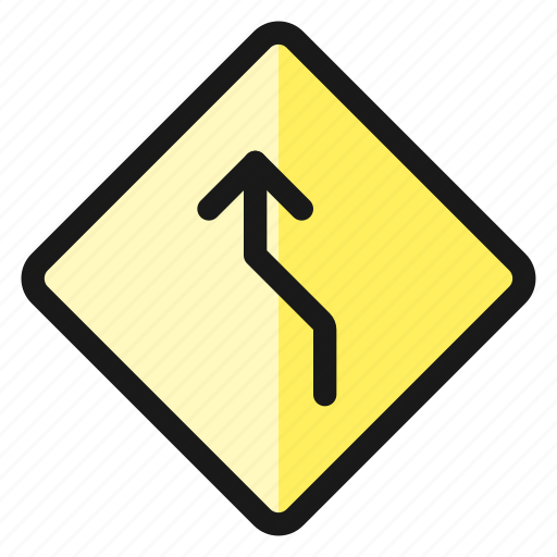 Road, sign, slide, left icon - Download on Iconfinder
