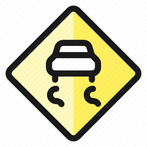 Road, sign, slippery icon - Download on Iconfinder