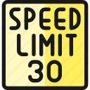 speed, sign, limit, road