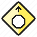 road, sign, stop, arrow