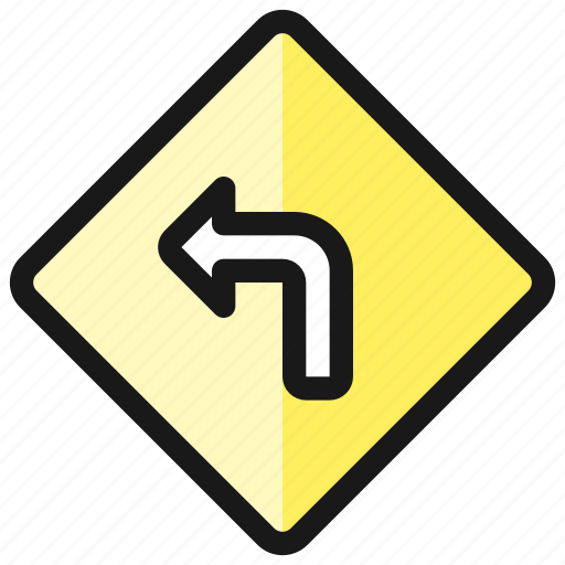 Left, road, turn, sign icon - Download on Iconfinder