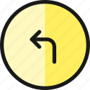 sign, turn, left, road