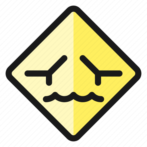 Road, sign, water, ahead icon - Download on Iconfinder