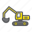 construction, digger, excavator, machine, transport, transportation, vehicle 