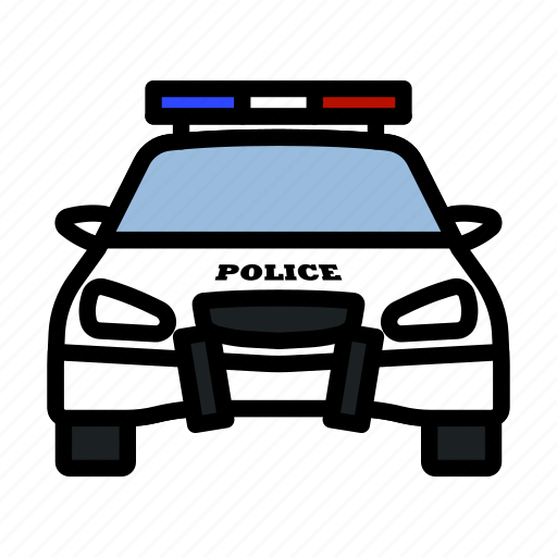 Police, car, transport, transportation, siren, lineart, cop icon - Download on Iconfinder