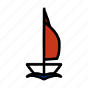 yacht, sail, boat, sailing, sailboat, lineart, ship