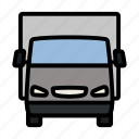 truck, delivery, van, car, vehicle, lineart, transportation