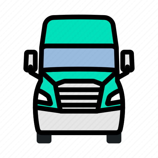 Truck, semi, delivery, transportation, trailer, lineart, lorry icon - Download on Iconfinder