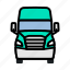 truck, semi, delivery, transportation, trailer, lineart, lorry 