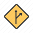 arrow, deviate, deviation, driving, indication, sign, signal 