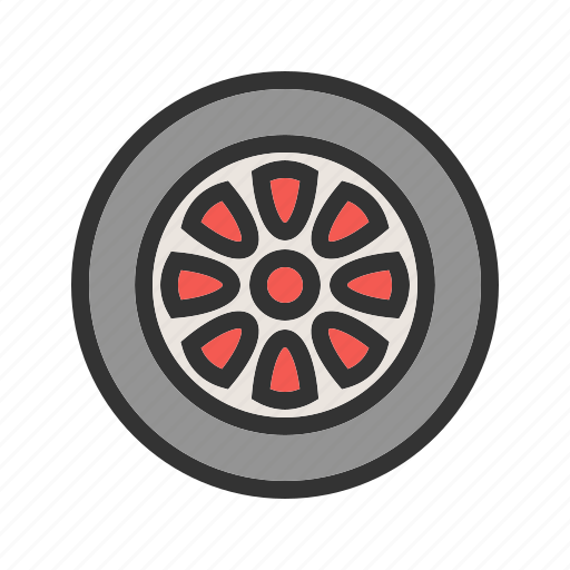 Car, circle, rim, rubber tire, tire, transport, wheel icon - Download on Iconfinder