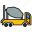 cement truck, construction, transport, truck 