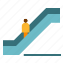 escalator, person, transportation