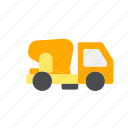 car, drive, mixer truck, transport, transportation, truck