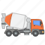 cement, mixer, construction, concrete truck 