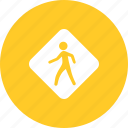 pedestrian, person, road, sign, street, traffic, transportation