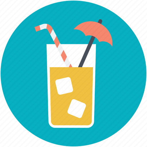 Cold drink, drink, ice cubes, juice, straw icon - Download on Iconfinder