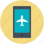 airplane, flight booking, mobile screen, online transaction, travel booking 