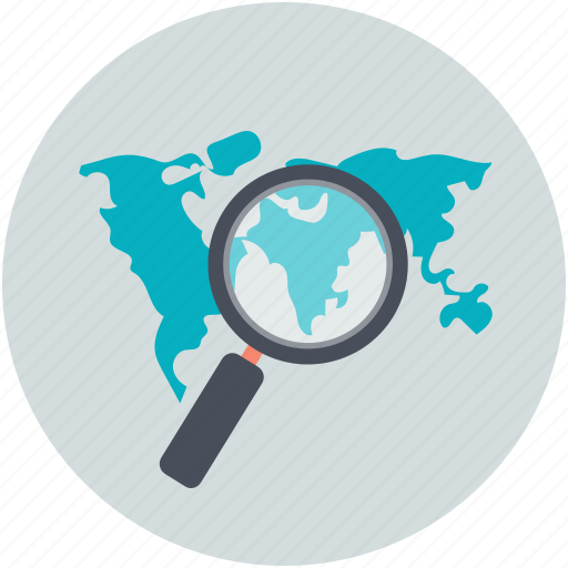 Discovery, explore, global search, globe, magnifier icon - Download on Iconfinder