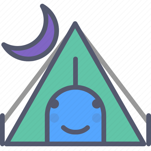 Adventure, crescent, moon, night, tent icon - Download on Iconfinder