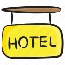 dormitory banner, hanging banner, hotel banner, hotel board, hotel sign 