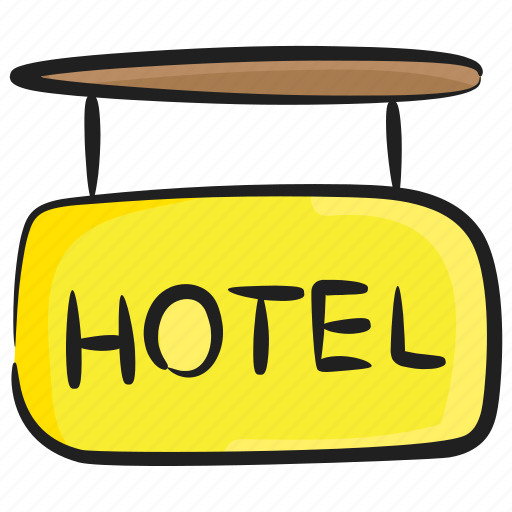 Dormitory banner, hanging banner, hotel banner, hotel board, hotel sign icon - Download on Iconfinder
