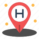 hotel, location, map, pin