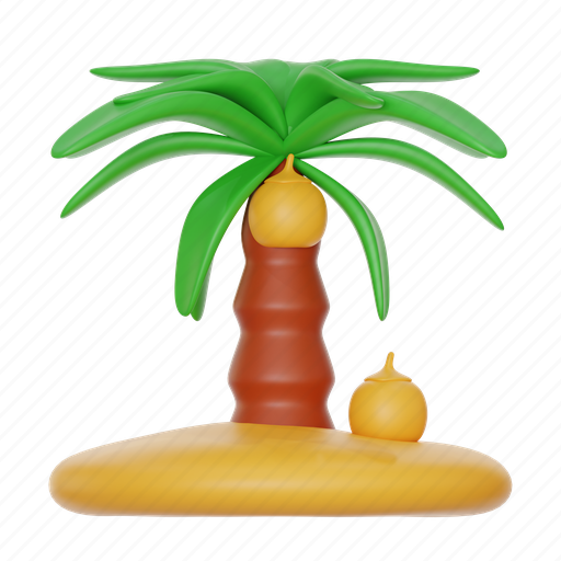 Palm, tree, travel, beach, holiday, vacation 3D illustration - Download on Iconfinder