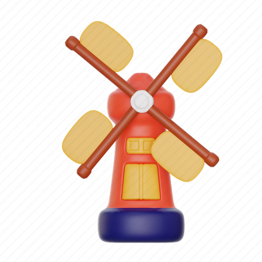 Windmill, mill, turbine, electricity, wind turbine, farm, wind 3D illustration - Download on Iconfinder