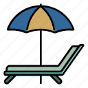 beach chair, umbrella, beach umbrella, travel