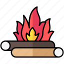 bonfire, flame, camping