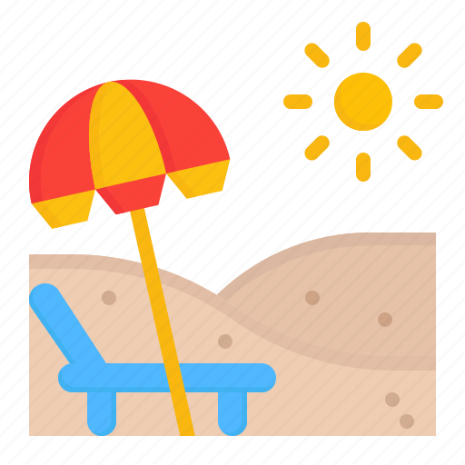 Sunbed, sun, umbrella, vacations, sand, holidays, beach icon - Download on Iconfinder