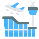 control, tower, transportation, airplane, airport, plane, building, travel, architecture and city