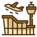 control, tower, transportation, airplane, airport, plane, building, travel, architecture and city