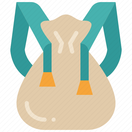 Backpack, drawstring, bag, carry, baggage, swimming, travel icon - Download on Iconfinder