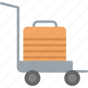 baggage, luggage, suitcase, cart, trolley
