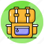 backpack, bag, knapsack, satchel, haversack, rucksack, packsack 