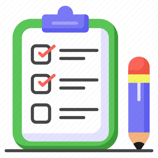 Checklist, survey, clipboard, pencil, page, document icon - Download on Iconfinder