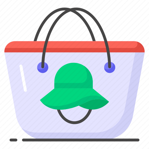 Beach, bag, handbag, tote, hat, fashion, baggage icon - Download on Iconfinder