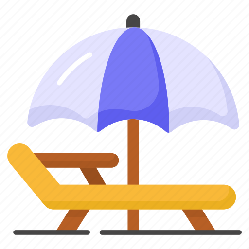 Sunbed, beach, sun, umbrella, lounger, suntan icon - Download on Iconfinder