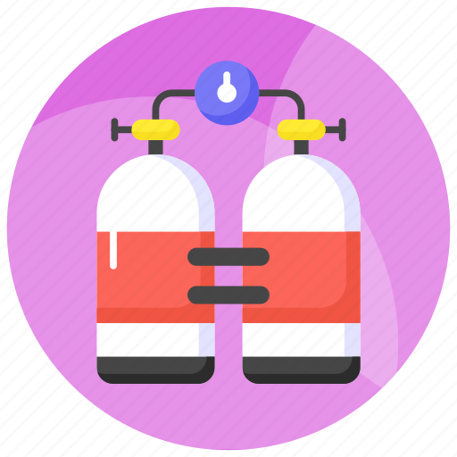 Scuba, tank, oxygen, cylinders, snorkel, container, breathing icon - Download on Iconfinder