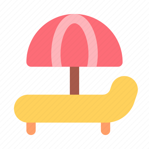 Sun, umbrella, bed, beach, summer icon - Download on Iconfinder