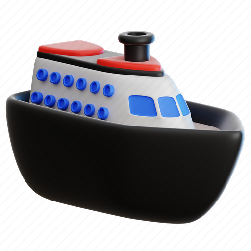 Ship, transportation, space, cruise, sea, yacht, travel 3D illustration - Download on Iconfinder