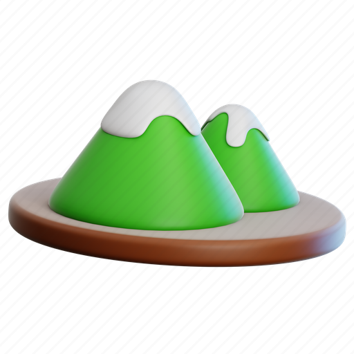 Mountain, landscape, hill, sun, travel, snow, rock 3D illustration - Download on Iconfinder