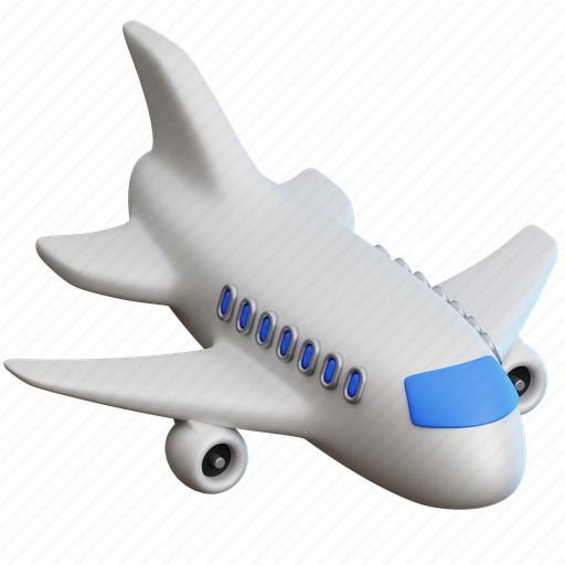 Plane, fly, transportation, airport, airplane, aircraft, aeroplane 3D illustration - Download on Iconfinder
