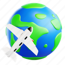 plane, earth, airplane, globe, global, planet, world, holiday, travel 
